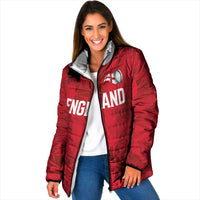 Custom England Rugby Padded Jacket Roses Geometric Sport