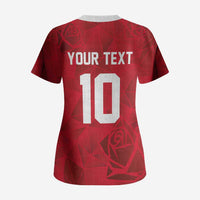 Custom England Rugby Scrub Top Roses Geometric Sport