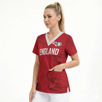 Custom England Rugby Scrub Top Roses Geometric Sport