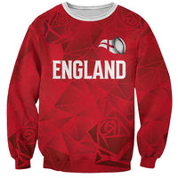 Custom England Rugby Sweatshirt Roses Geometric Sport