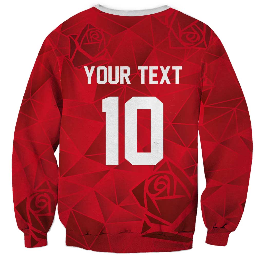 Custom England Rugby Sweatshirt Roses Geometric Sport