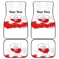 Personalized Polish National Flag Day Car Mats Polska White Eagle Grunge Style