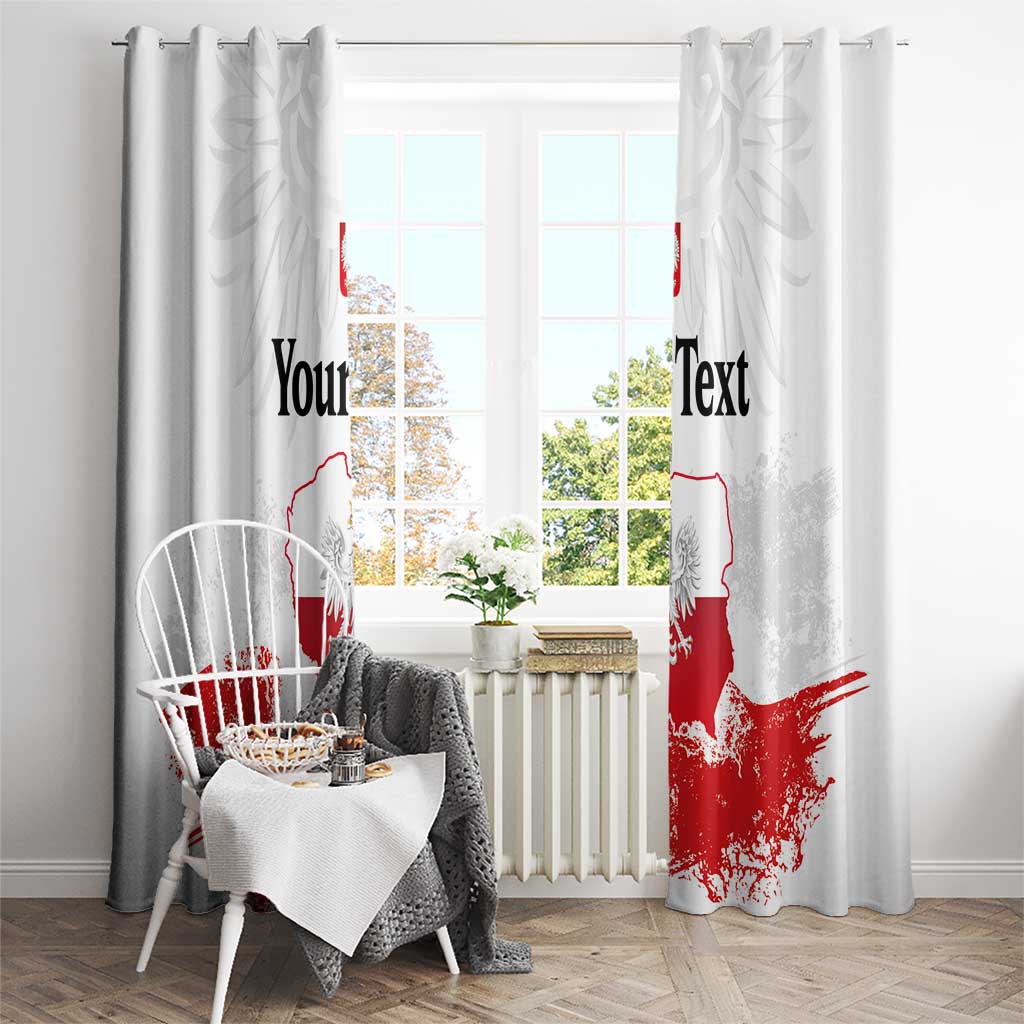 Personalized Polish National Flag Day Window Curtain Polska White Eagle Grunge Style