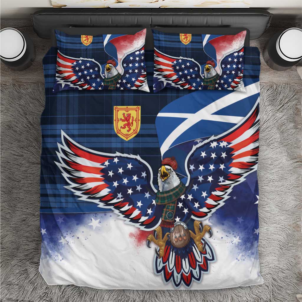 Scottish-American Heritage Month Bedding Set USA Eagle with Scottish Traditional Costume