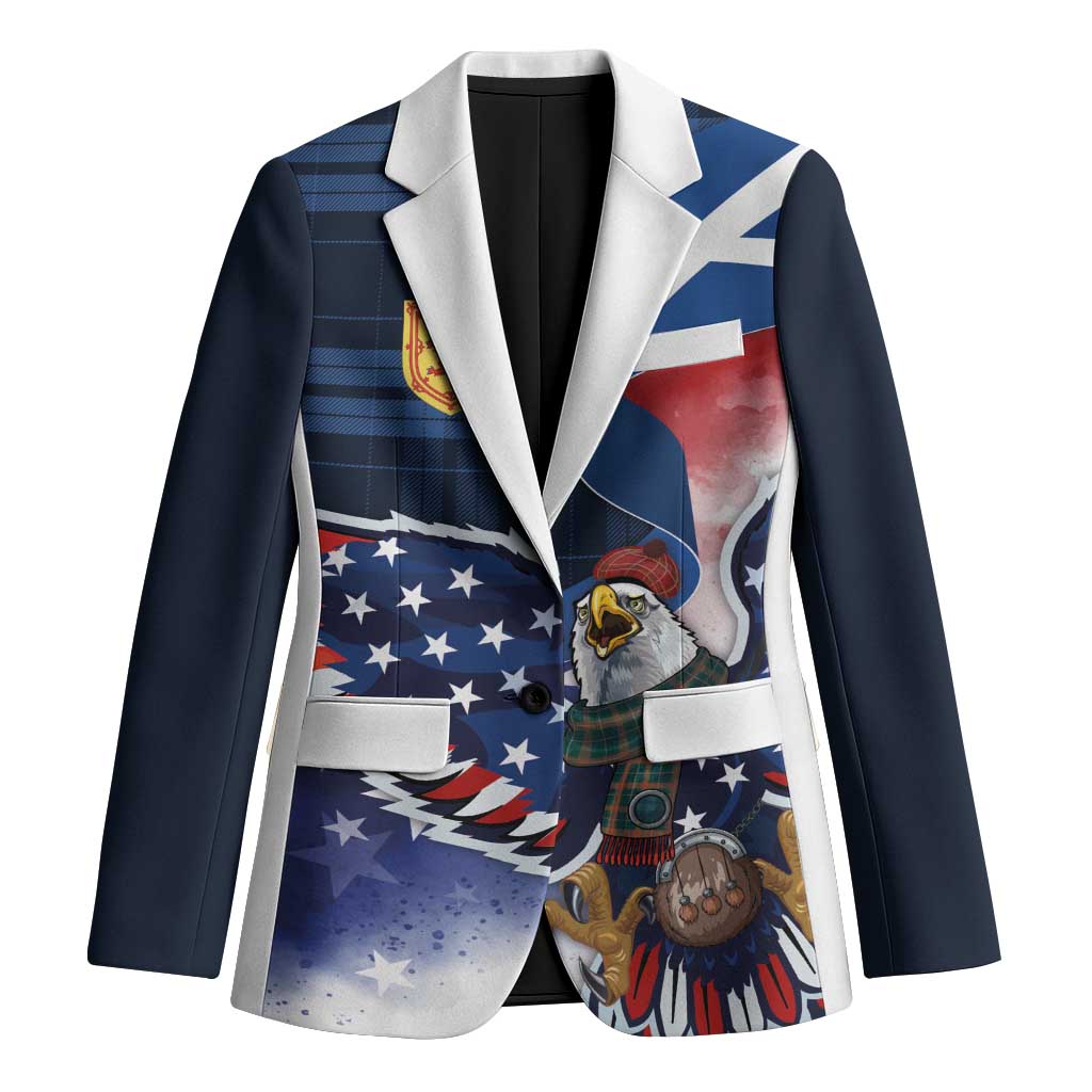 Scottish-American Heritage Month Blazer USA Eagle with Scottish Traditional Costume