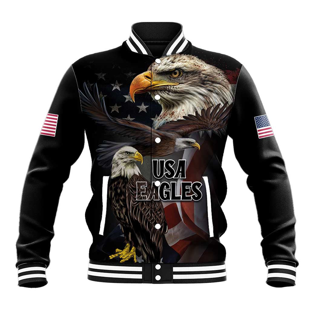 American Eagles Baseball Jacket United States Flag Vintage Style - Wonder Print Shop