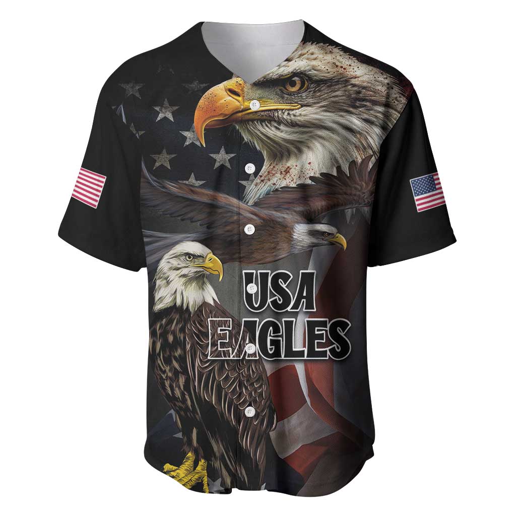 American Eagles Baseball Jersey United States Flag Vintage Style - Wonder Print Shop