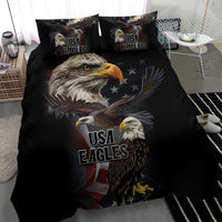 Black eagle and USA Eagles bedding set with duvet and two matching pillow covers
