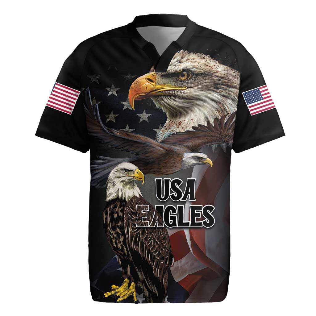 American Eagles Rugby Jersey United States Flag Vintage Style