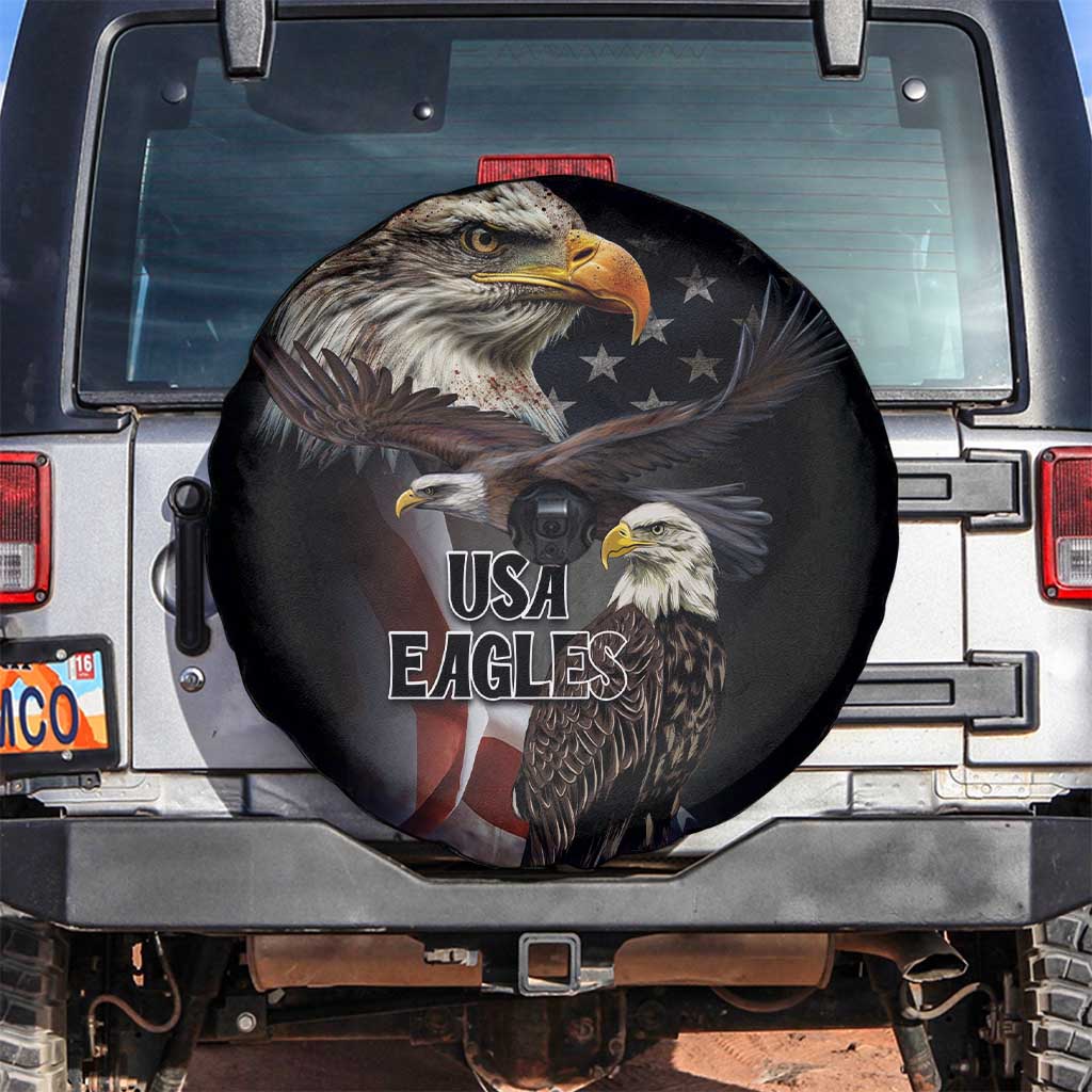 American Eagles Spare Tire Cover United States Flag Vintage Style