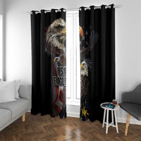 Black curtain panel pair with eagle artwork and USA lettering