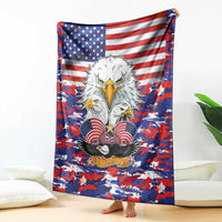 American Eagles eagle flag camouflage blanket, red and blue stars-and-stripes design