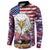 American Eagles Button Sweatshirt United States Flag Camouflage Style - Wonder Print Shop