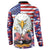 American Eagles Button Sweatshirt United States Flag Camouflage Style - Wonder Print Shop