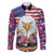 American Eagles Family Matching Long Sleeve Bodycon Dress and Hawaiian Shirt United States Flag Camouflage Style - Wonder Print Shop