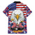 American Eagles Family Matching Off The Shoulder Long Sleeve Dress and Hawaiian Shirt United States Flag Camouflage Style - Wonder Print Shop