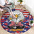 American Eagles Round Carpet United States Flag Camouflage Style