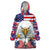 American Eagles Wearable Blanket Hoodie United States Flag Camouflage Style