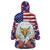 American Eagles Wearable Blanket Hoodie United States Flag Camouflage Style