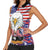 American Eagles Women Sleeveless Polo Shirt United States Flag Camouflage Style