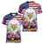 American Eagles Women V-Neck T-Shirt United States Flag Camouflage Style