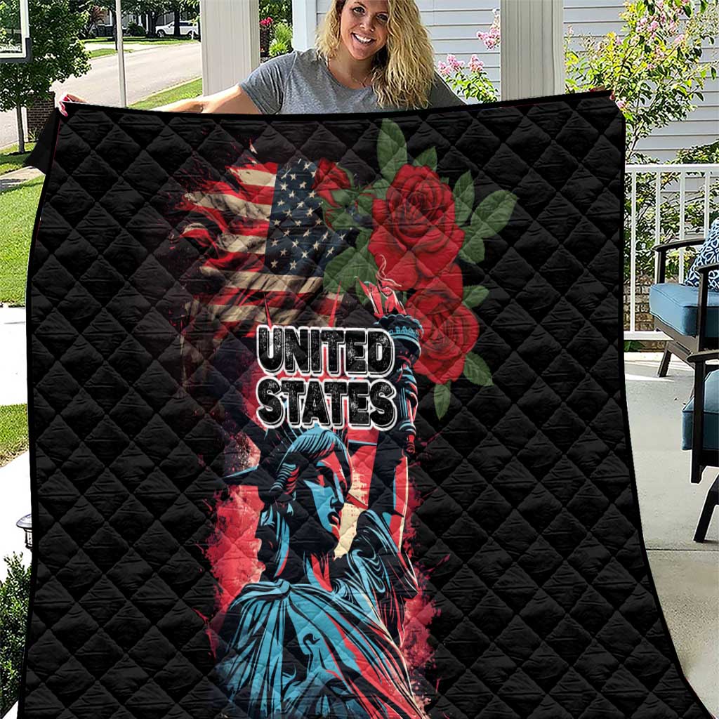 United States Independence Day Quilt The 4th of July Statue of Liberty Retro Style