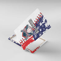 Baseball canvas wall art with Champion text, baseball glove emblem, and star-striped design