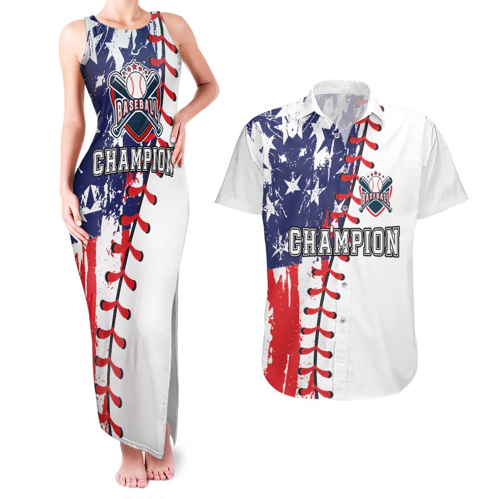 American Baseball Couples Matching Tank Maxi Dress and Hawaiian Shirt Go Champion 2024 - Wonder Print Shop