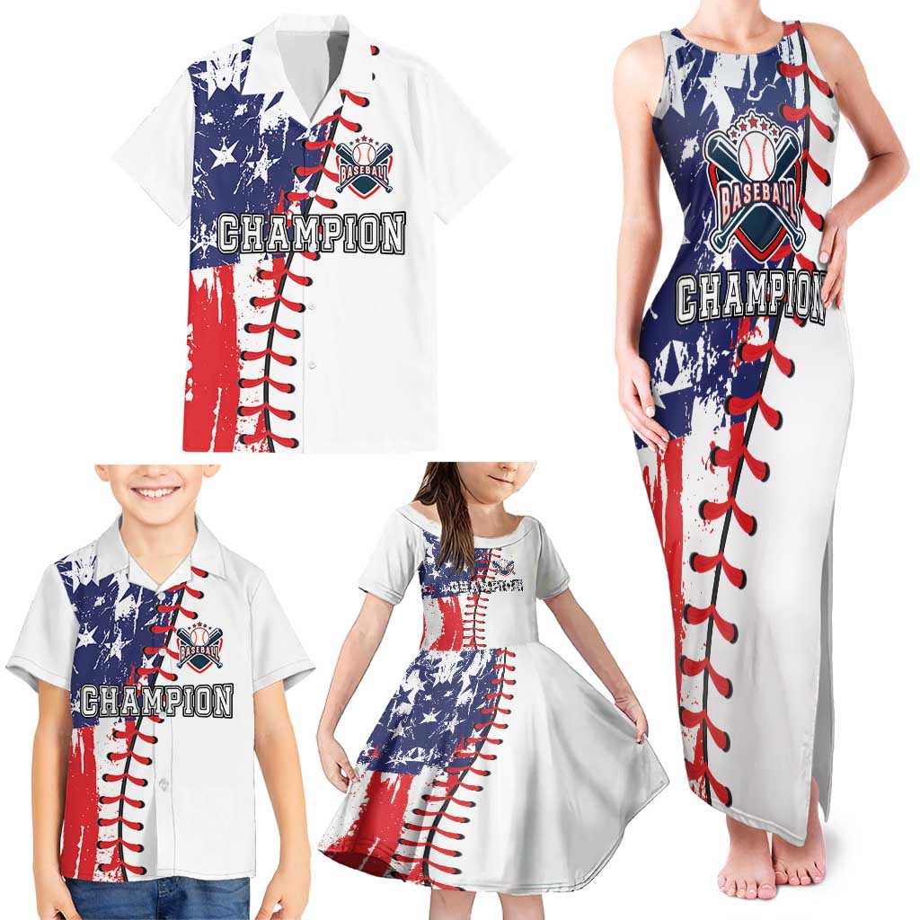 American Baseball Family Matching Tank Maxi Dress and Hawaiian Shirt Go Champion 2024 - Wonder Print Shop