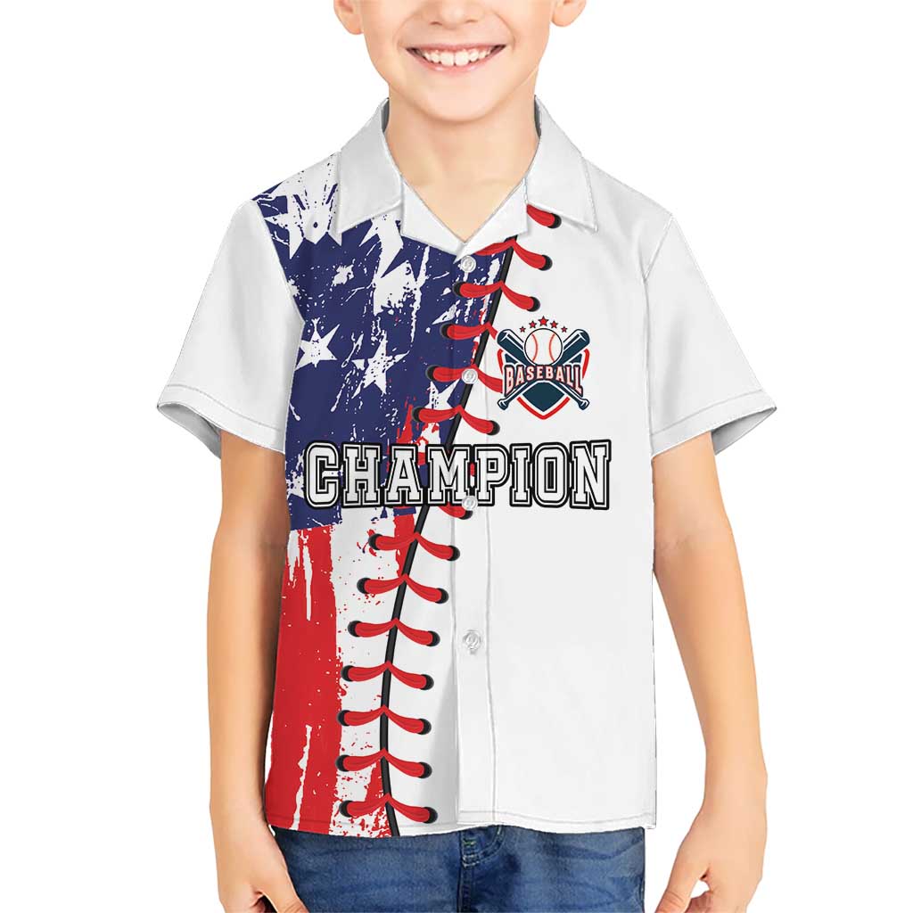 American Baseball Kid Hawaiian Shirt Go Champion 2024 - Wonder Print Shop