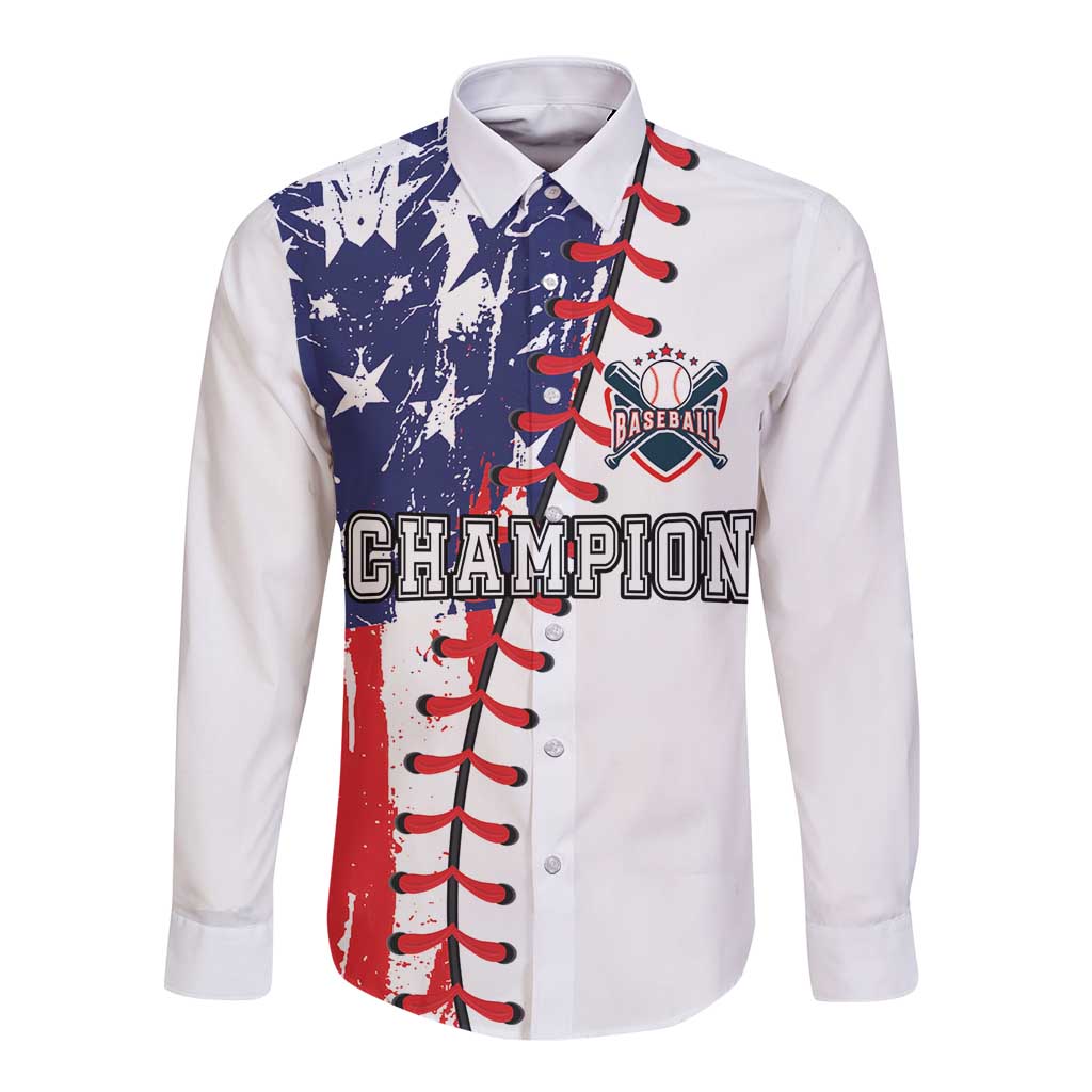 American Baseball Long Sleeve Button Shirt Go Champion 2024 - Wonder Print Shop