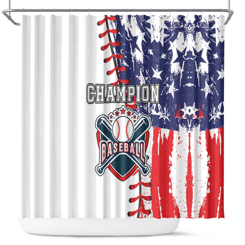 American Baseball Shower Curtain Go Champion 2024