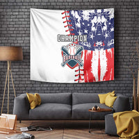 Champion baseball tapestry with patriotic blue star top and red stripe lower section