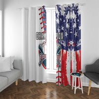 Window curtains with white baseball panel and blue stars with red-white stripes