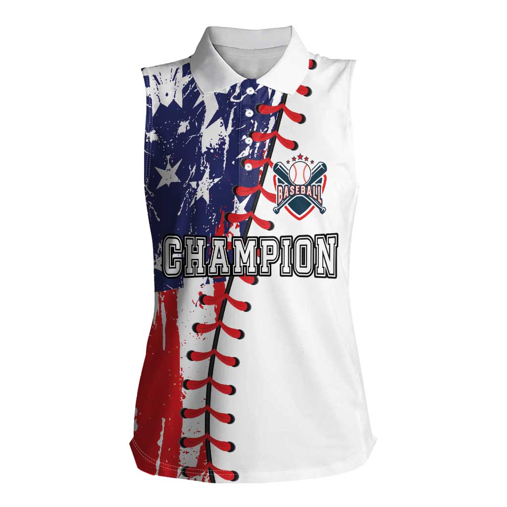 American Baseball Women Sleeveless Polo Shirt Go Champion 2024