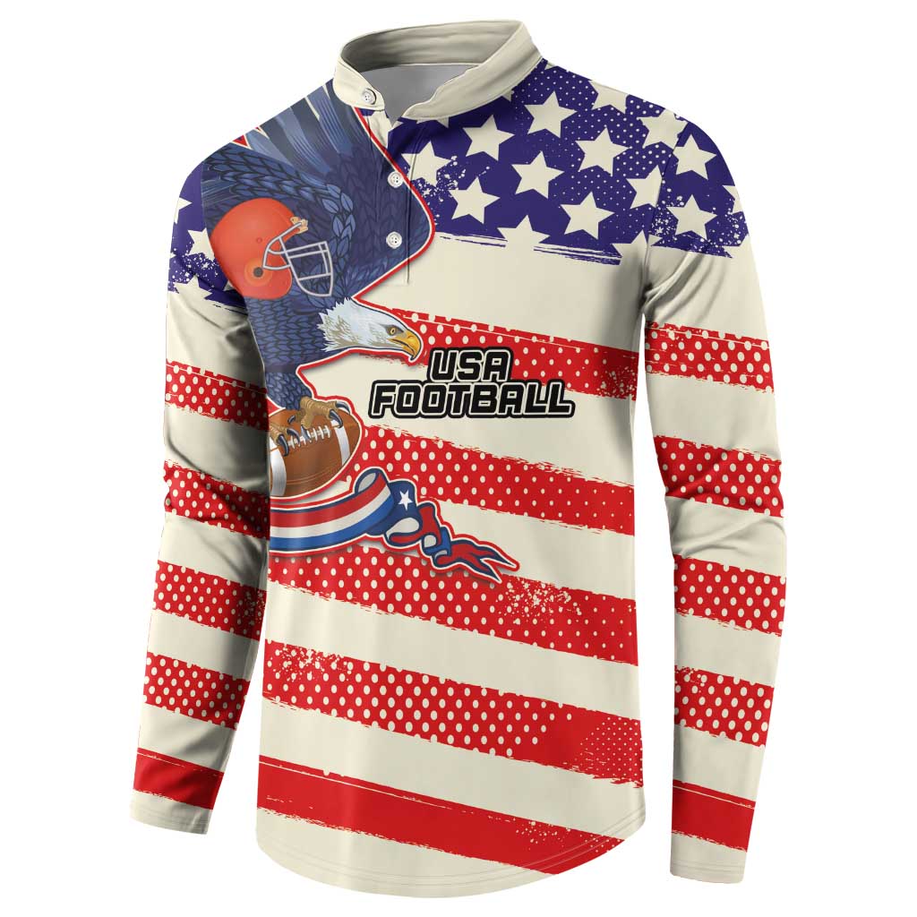 USA Football button sweatshirt in red, white & blue with eagle and star panel front