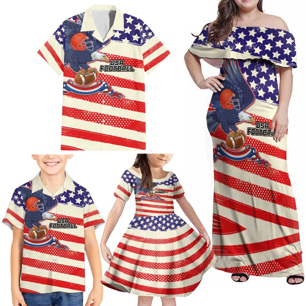 American Football Family Matching Off Shoulder Maxi Dress and Hawaiian Shirt Go Champion 2024 - Wonder Print Shop