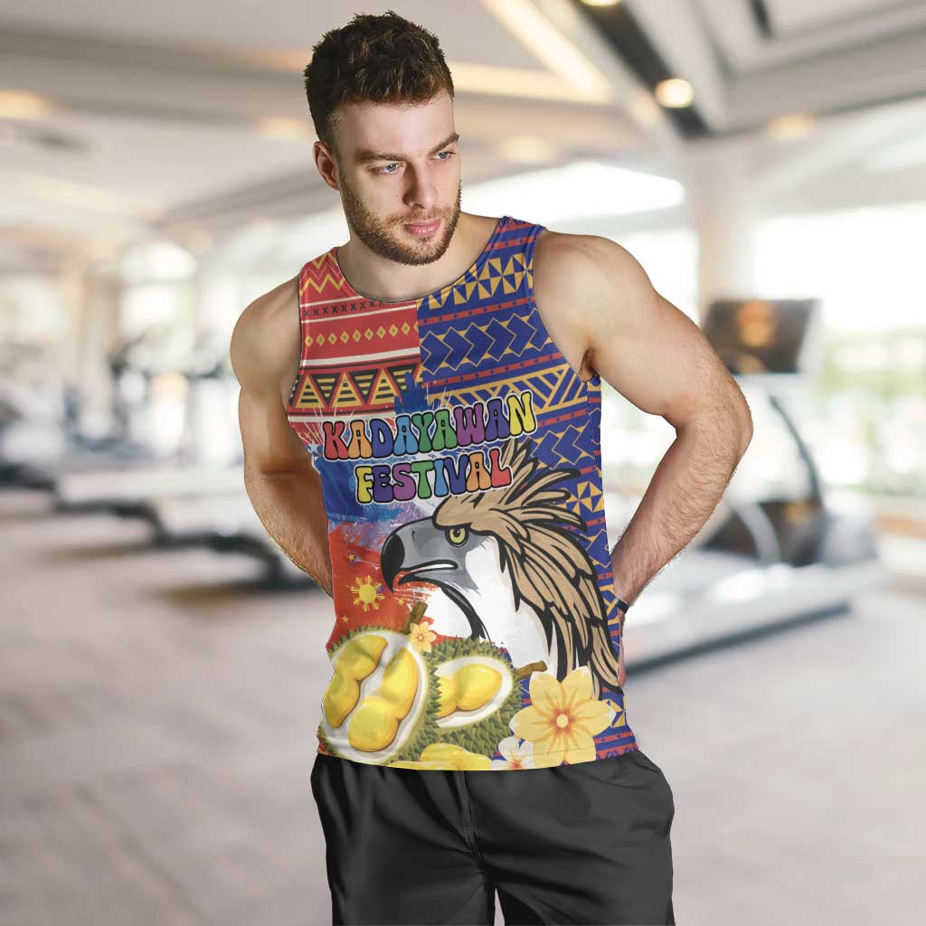 Philippines Kadayawan Men Tank Top Filipino Eagle Durian with Polynesian and Igorots Pattern - Wonder Print Shop