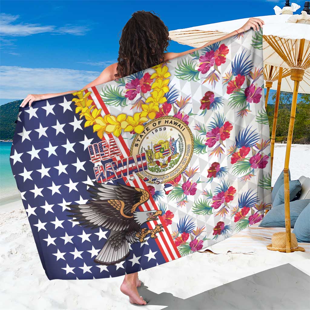 Hawaii and United States Together Sarong Seal of Hawaii and Bald Eagle - Wonder Print Shop