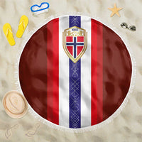 Norway Football Beach Blanket Norwegian Stripes-Viking Style - Wonder Print Shop