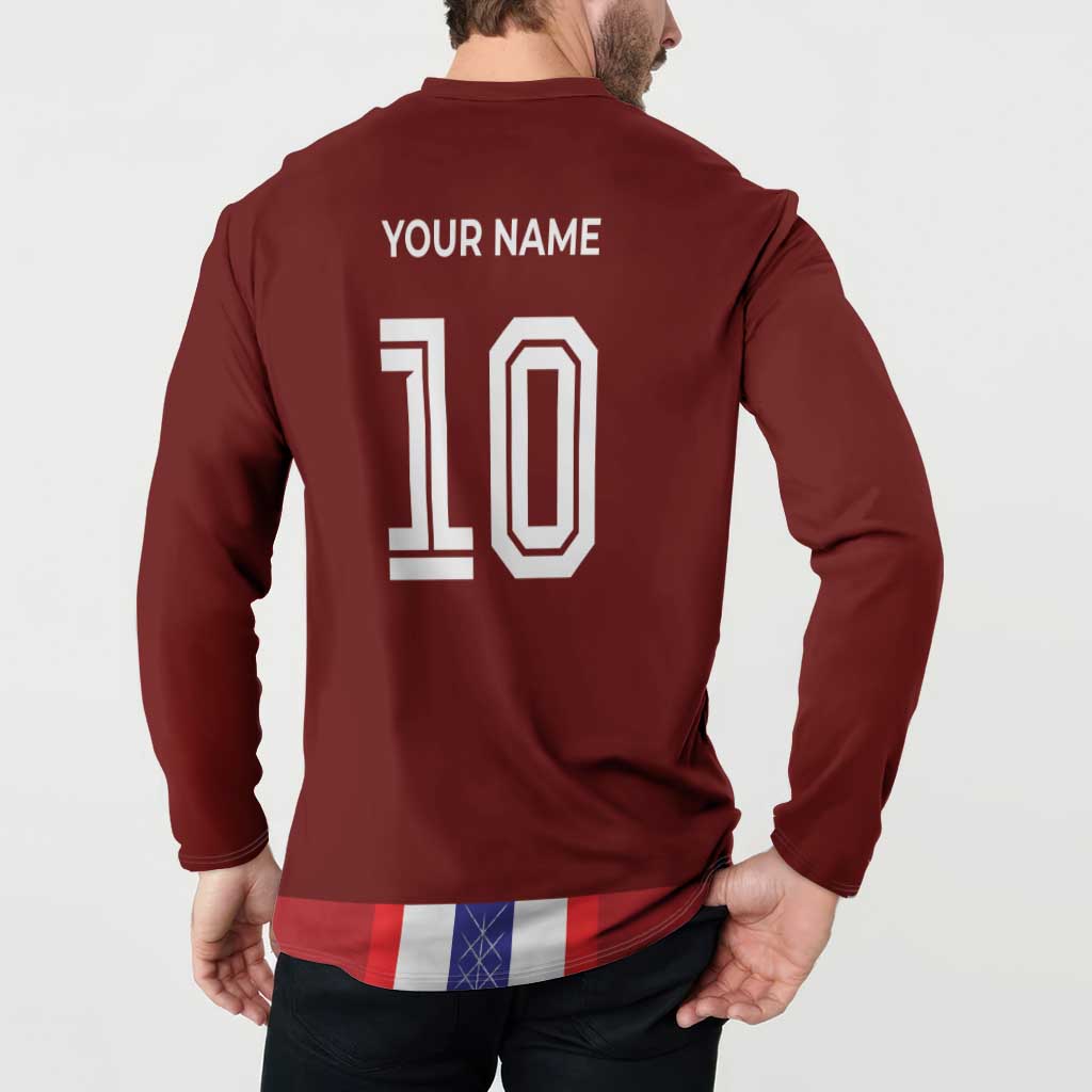 Custom Norway Football Button Sweatshirt Norwegian Stripes-Viking Style - Wonder Print Shop