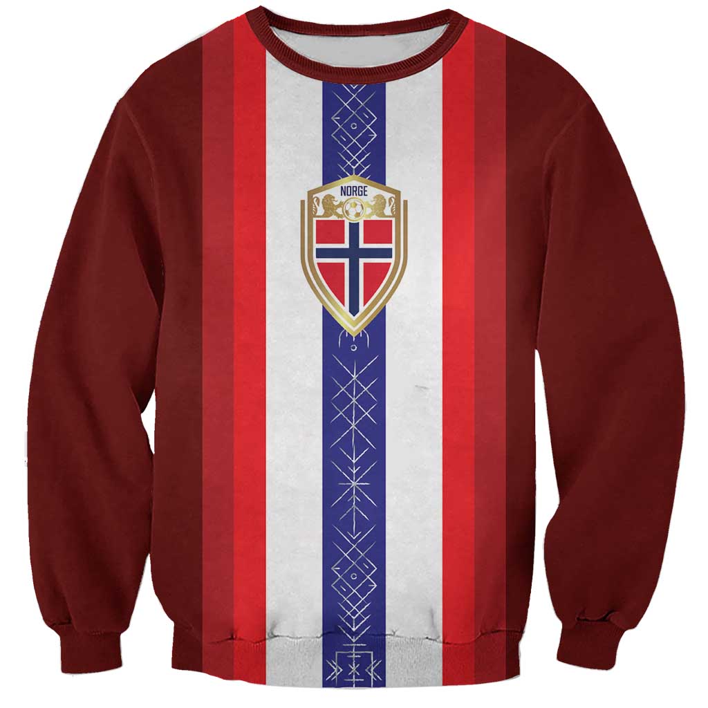 Custom Norway Football Sweatshirt Norwegian Stripes-Viking Style - Wonder Print Shop