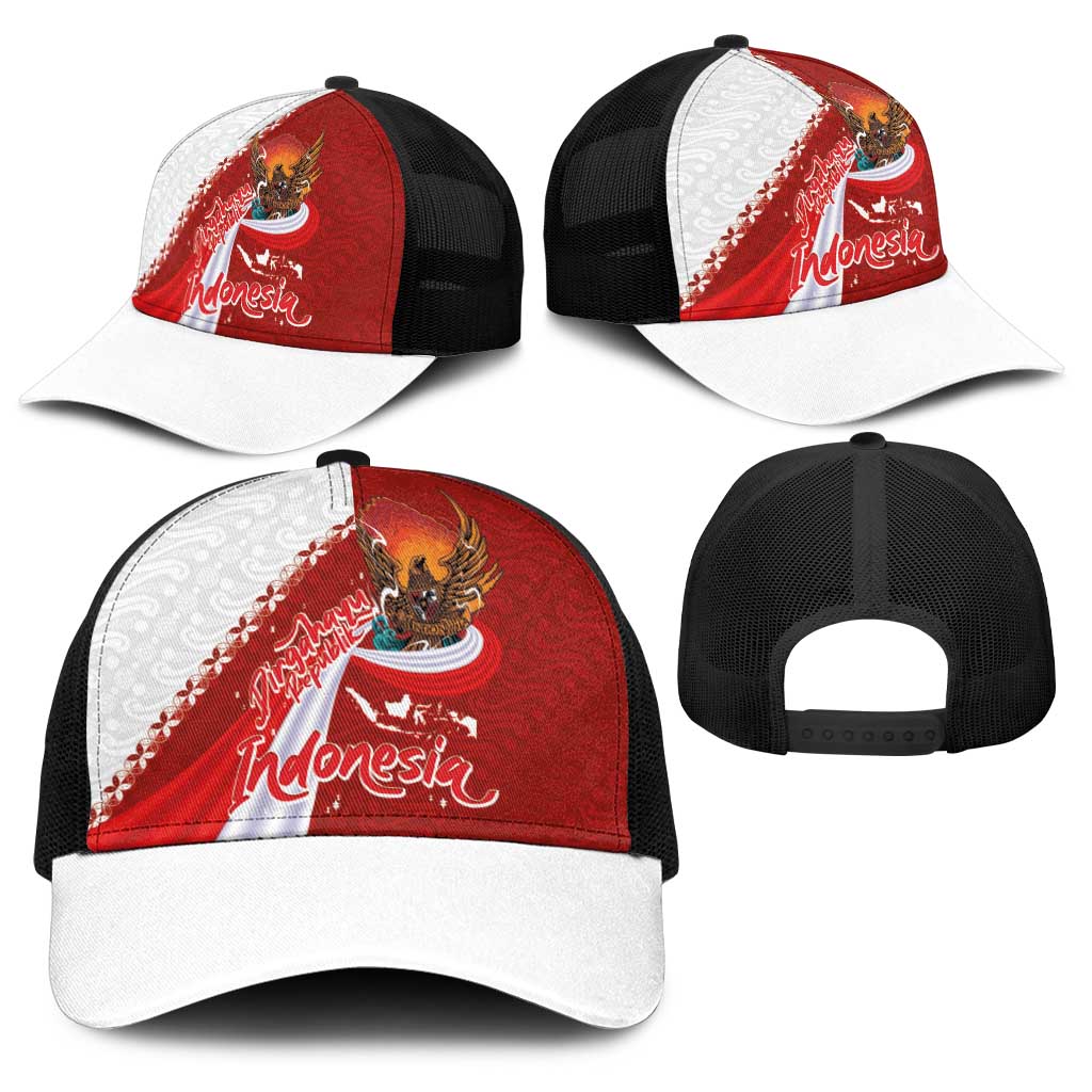 Indonesia Independence Day Baseball Net Cap Dirgahayu-Long Live Indonesia