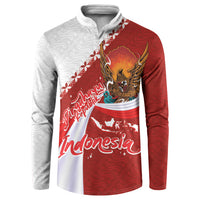Indonesia Independence Day Button Sweatshirt Dirgahayu-Long Live Indonesia