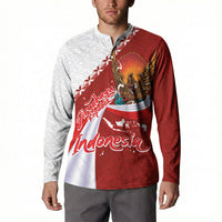 Indonesia Independence Day Button Sweatshirt Dirgahayu-Long Live Indonesia
