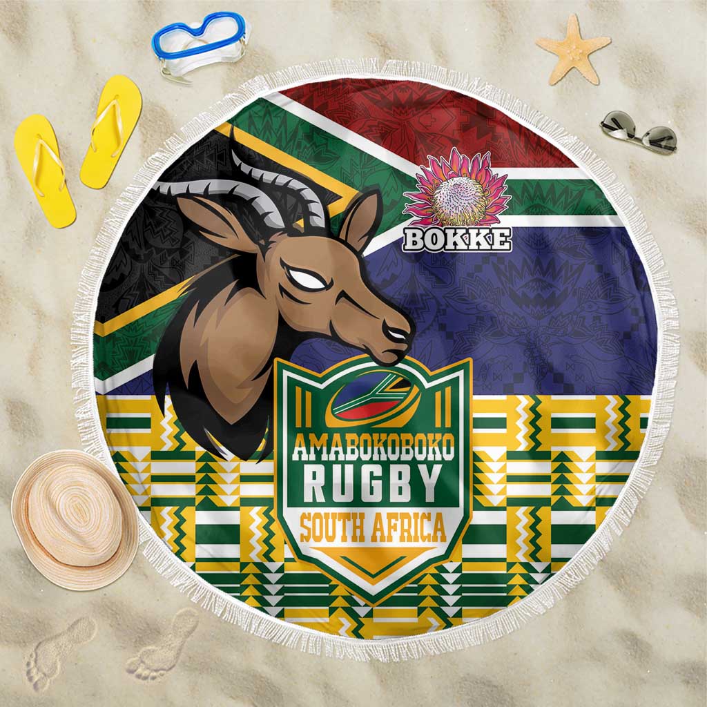 South Africa Rugby Beach Blanket Go Bokke-Amabokoboko Spirit - Wonder Print Shop