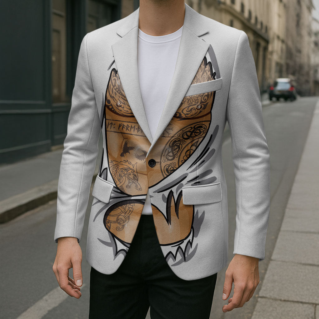 Viking Art Blazer Tattoo Reveal Effect