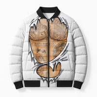 Viking Art Bomber Puffer Jacket Tattoo Reveal Effect