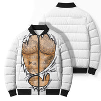 Viking Art Bomber Puffer Jacket Tattoo Reveal Effect
