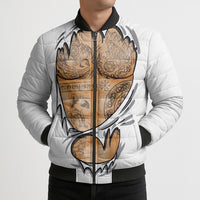 Viking Art Bomber Puffer Jacket Tattoo Reveal Effect